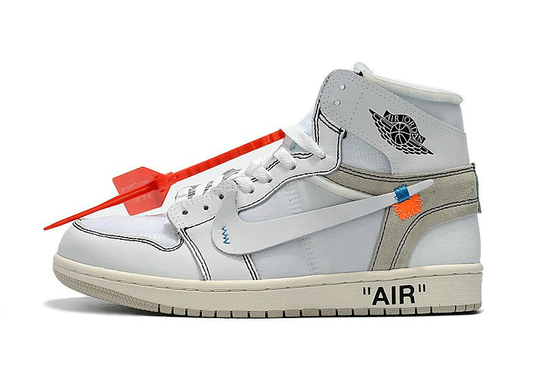 OFF WHITE x Air Jordan 1 White AQ0818 100 Basketball Shoe For Sale